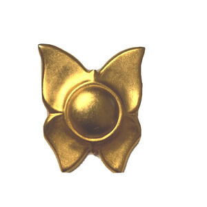 Vintage Liz Claiborne Brooch Butterfly Gold Tone Matte Retro Mod Signed Pin